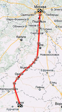 Такси из Москвы в Курск, Курскую область города Железногорск, Курчатов ...